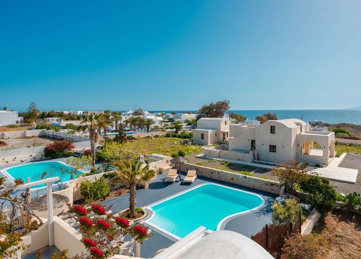 Chalet para 6 personas, con jardín y balcón, Familias con niños en Santorini