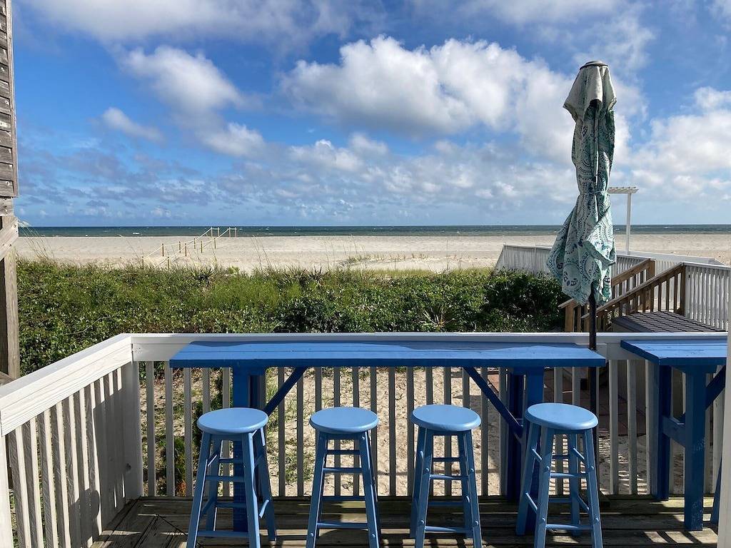 Charming Beachfront Cottage Awaits You! Direct access to beach off deck/walkway. in Oak Island (NC), Brunswick County