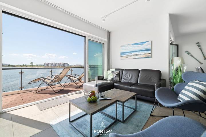 Ganze Wohnung, Penthouse Dock 76 Promenade - erste Reihe, Dachterrasse, Meerblick, Sauna in Olpenitz, Kappeln