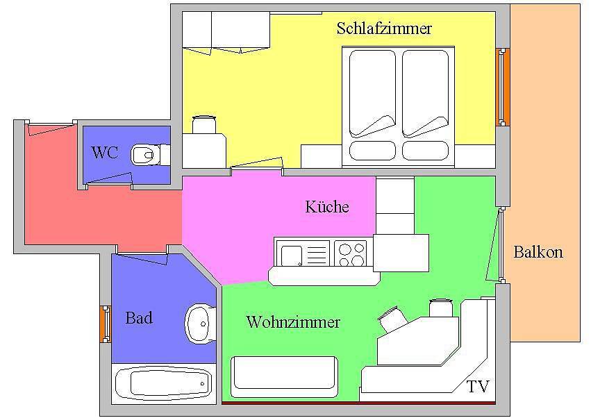 Ganze Ferienwohnung, Apartment/1 Schlafraum/Bad, Wc, 2-3 Pers in Schobergruppe, Thurn