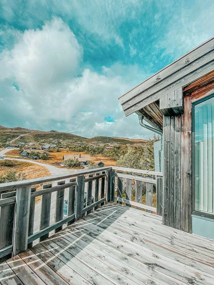 Charmante Hütte mit Blick auf das Vegglifjell in Rollag