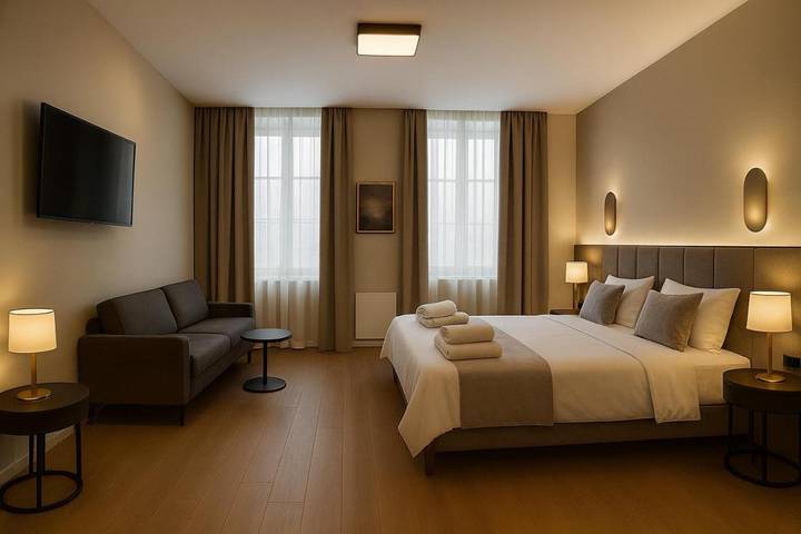 Hôtel pour 2 personnes, avec terrasse et jacuzzi ainsi que piscine et sauna, animaux acceptés à Le Brugeron