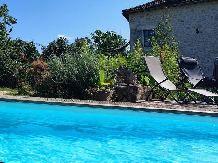 Maison de vacances pour 6 personnes, avec jardin ainsi que vue et piscine