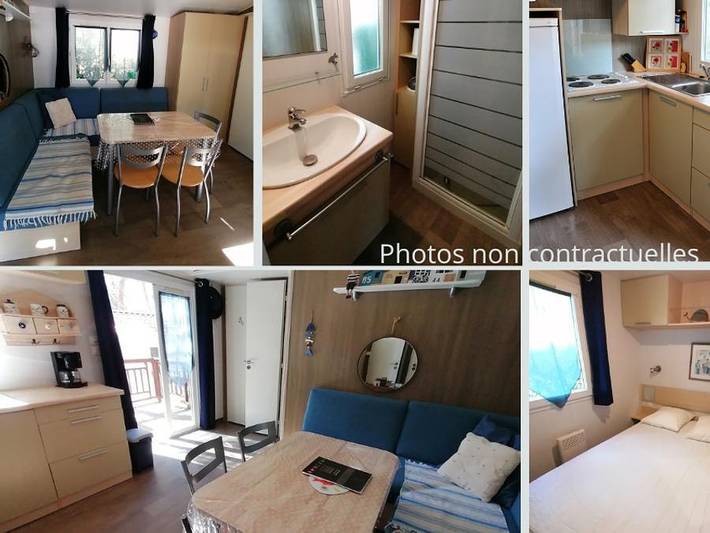 Camping Résidentiel La Pinède - Mobilheim 4 personen - Océane Confort -2 Schlafzimmer 27m²- *Klima, Terrasse, Tv*. in Castelnau-de-Guers, Mittelmeerküste (Frankreich)
