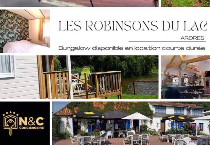 Camping pour 4 personnes, avec vue et jardin ainsi que vue sur le lac et terrasse