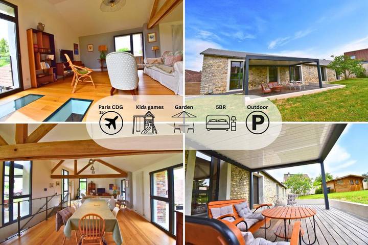 Location de vacances pour 10 personnes, avec jardin et terrasse, animaux acceptés à Ermenonville - 2