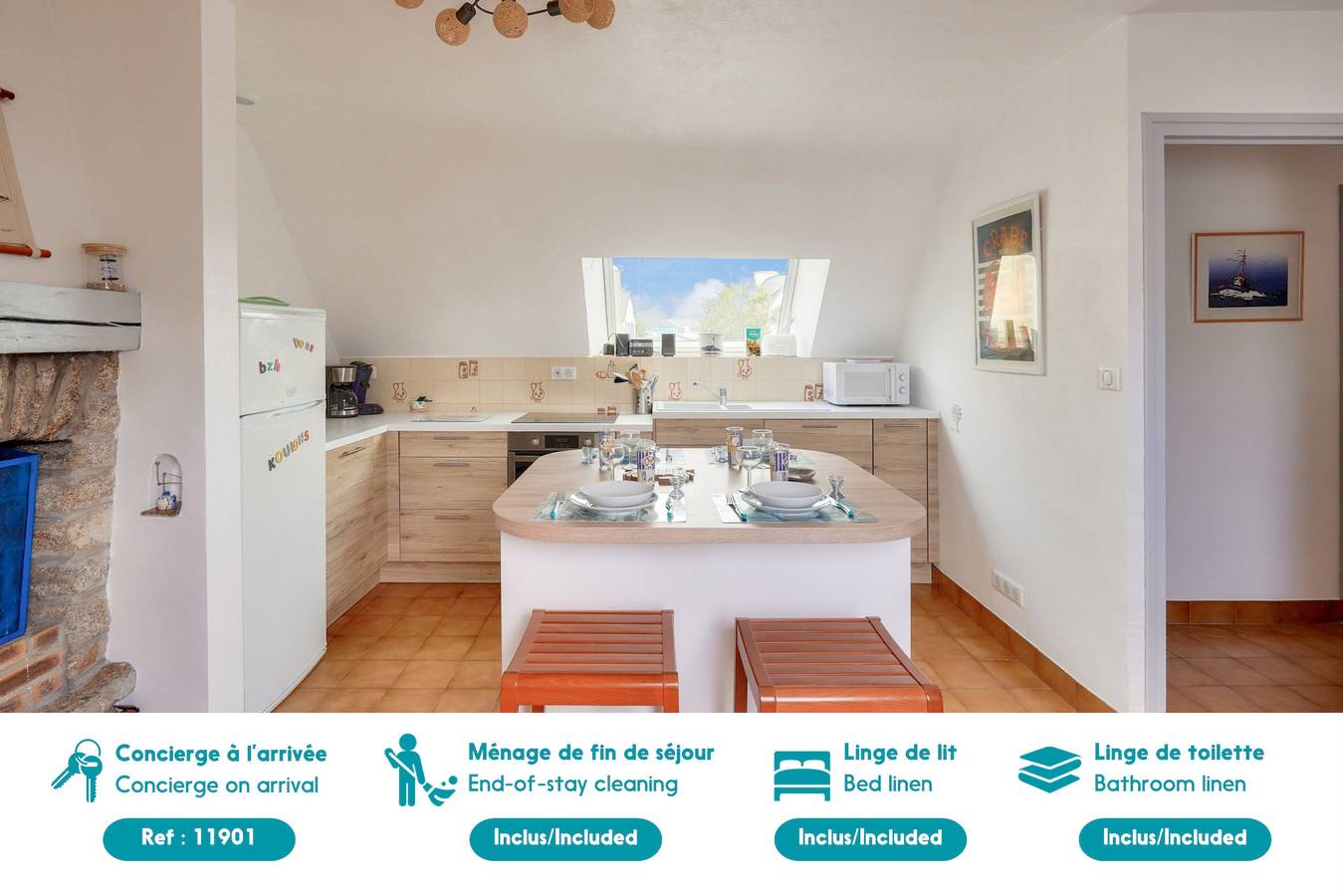Ganze Wohnung, Wohnung für 4, 300m bis zum Strand in Le Guilvinec in Guilvinec, Côte de Cornouaille