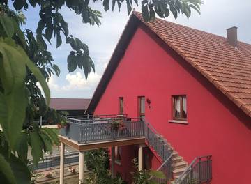 Gîte pour 6 personnes, avec balcon ainsi que jardin et piscine à Ebersheim