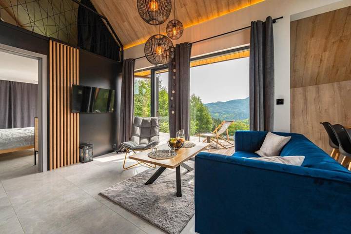 Domek letniskowy dla 7 osób, z jacuzzi i ogród oraz sauna w Szczyrk