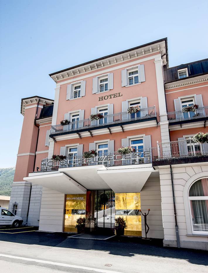Hotel Belvédère - Einzelzimmer  Motta Naluns Nordseite in Scuol, Unterengadin
