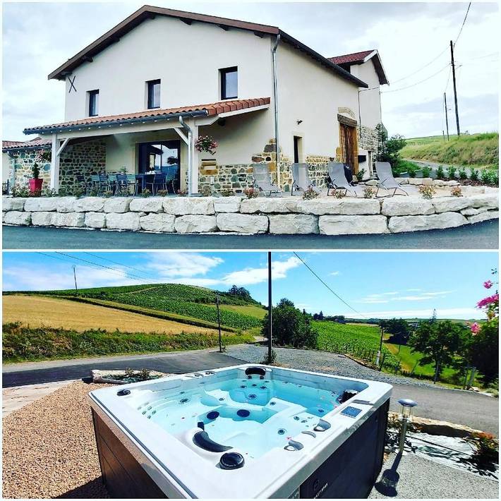 Location de vacances pour 15 personnes, avec Jacuzzi ainsi que Terrasse et Vue à Bully