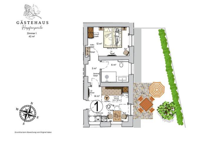 Ferienwohnung für 4 Personen, mit Terrasse, mit Haustier in Spalt - 3