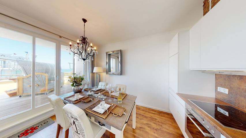 Ganze Wohnung, Wellness Penthouse in der Villa Strandvogt mit Meerblick, Sauna und Balkon in Börgerende, Börgerende-Rethwisch