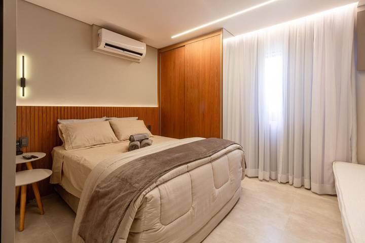 Casas e apartamentos de temporada para 3 pessoas, com vista e sauna e ainda piscina and jardim em Moema