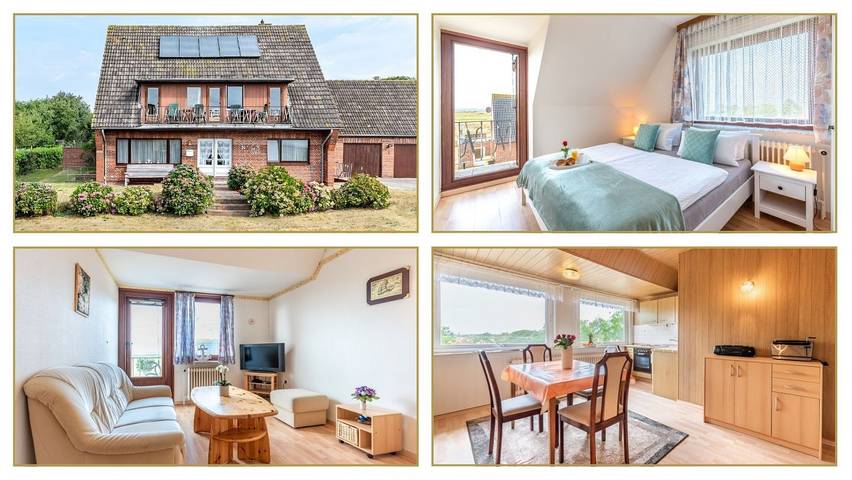 Ferienwohnung für 4 Personen, mit Balkon und Garten sowie Ausblick in Utersum