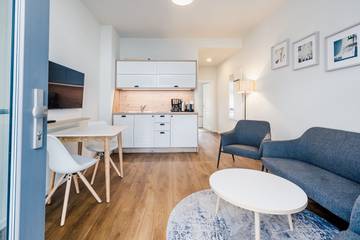 Ferienwohnung für 2 Personen, mit Terrasse und Ausblick sowie Sauna, mit Haustier in Bodstedt