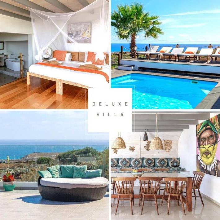 Casa rural para 10 personas, con jardín y piscina además de vistas al lago y vistas en Haría