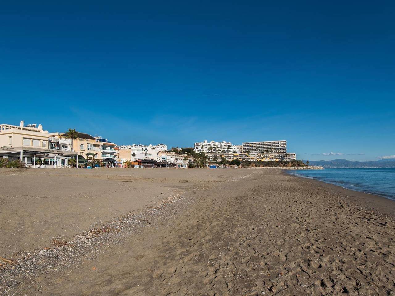 Typical fishermen’s house on La Carihuela beach in La Carihuela, Torremolinos