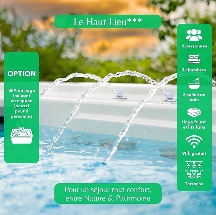 Gîte pour 6 personnes, avec jacuzzi ainsi que jardin et balcon à Ferrière-sur-Beaulieu