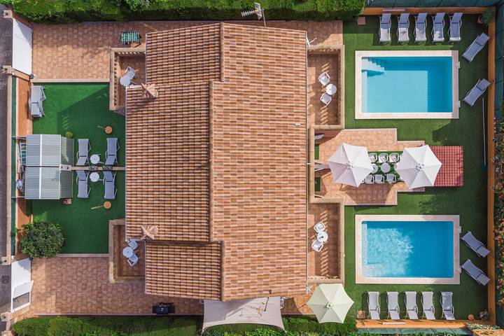 Villa "Blue Summer and Lovely Villas" with Pool, A/C, Wi-Fi, Garden, Terrace & Balcony in Badia Gran, Llucmajor