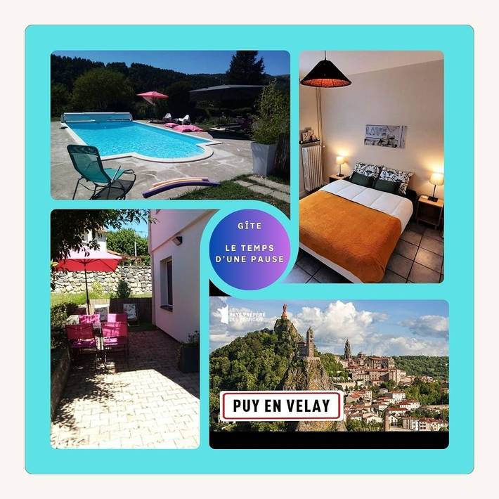Gîte pour 2 personnes, avec piscine ainsi que jardin et terrasse en Haute-Loire