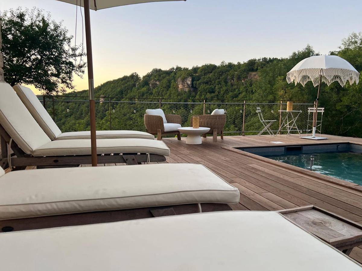 Double Room with Terrace in Salles-la-Source, Aveyron