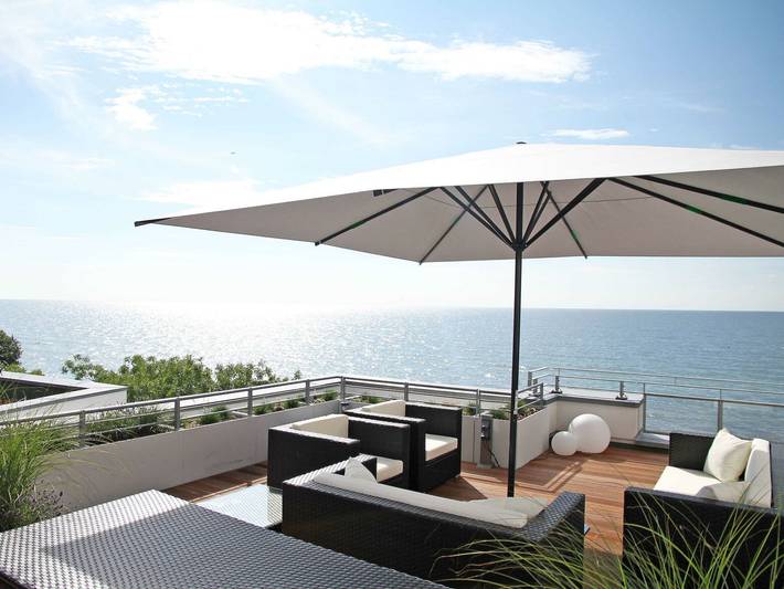 Ferienwohnung für 3 Personen, mit Terrasse und Sauna sowie Ausblick in Sassnitz