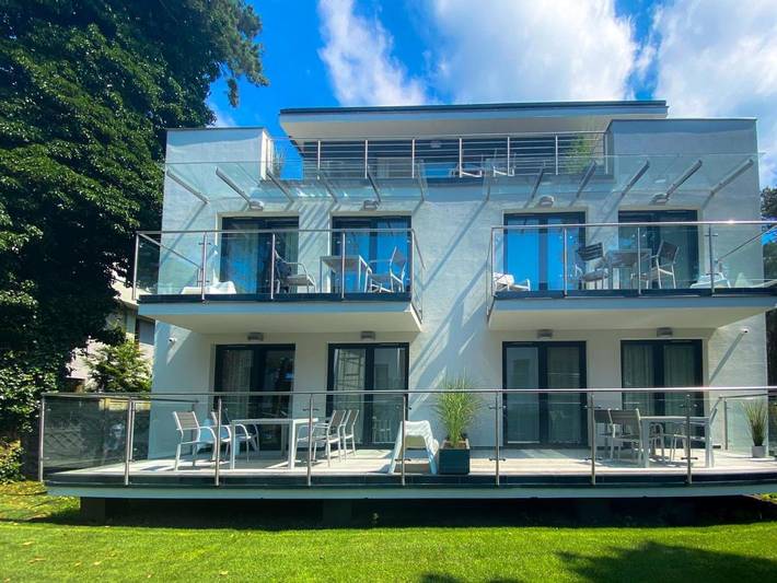 Apartament wakacyjny dla 4 osób, z Balkon i Taras oraz Ogród i Widok w Jurata (Jastarnia)