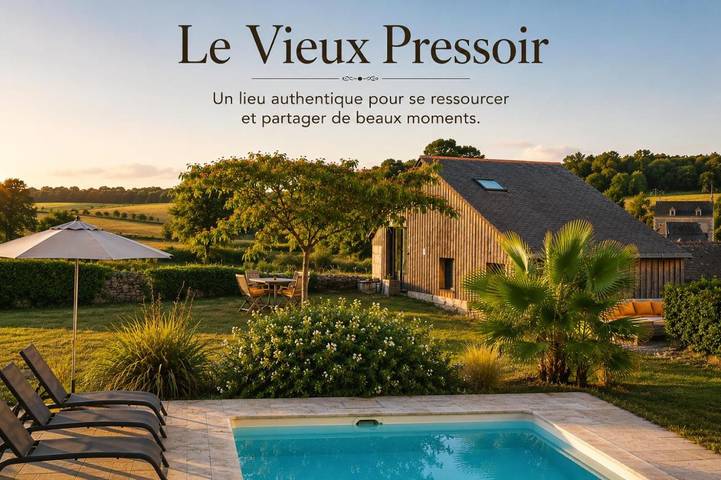 Location de vacances pour 4 personnes, avec Terrasse et Jardin ainsi que Piscine et Vue à Saint-Georges-des-Sept-Voies