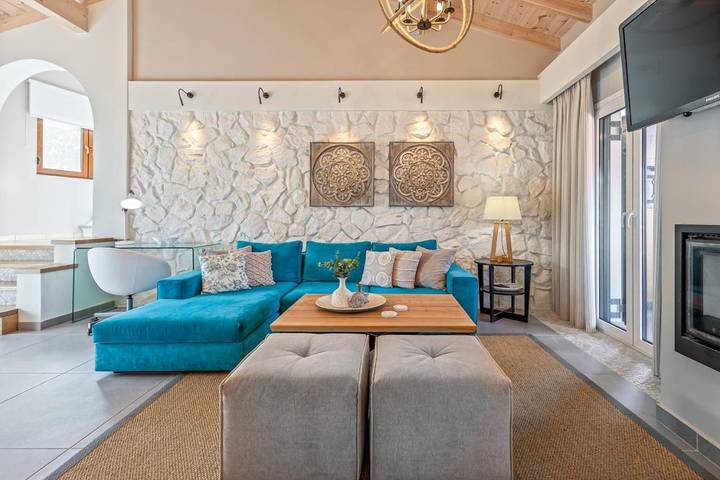 Location de vacances pour 6 personnes, avec jardin et vue, adapté aux familles dans Liapádes - 3