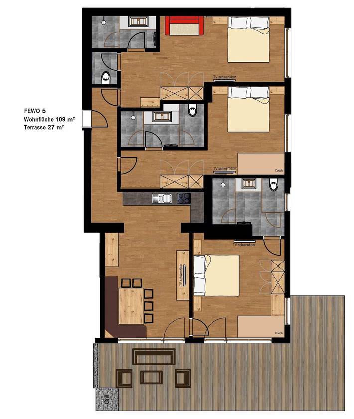 Ferienwohnung für 4 Personen, mit Garten und Pool, kinderfreundlich in Tux - 3