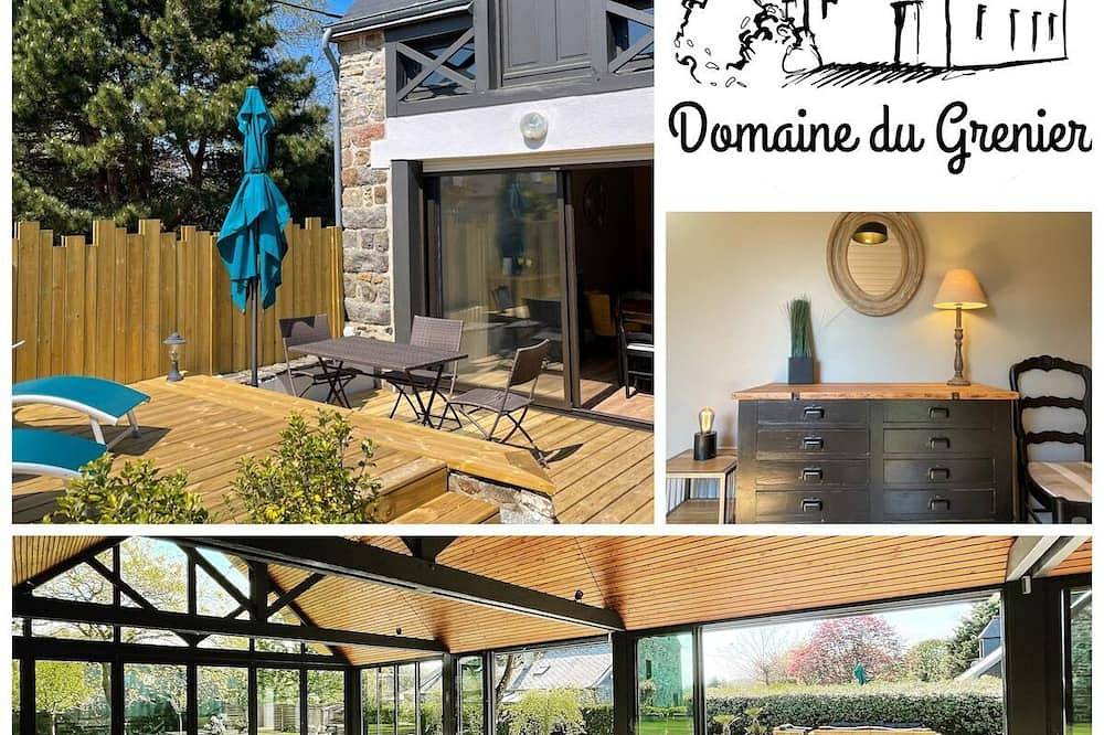 Auténtica cabaña de 2 dormitorios en un dominio privado con #Arg Pool in Yffiniac, Côte de Goëlo