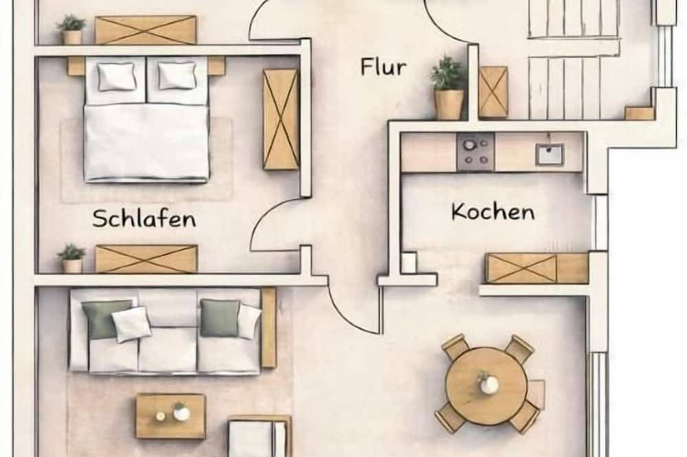 Ganze Wohnung, Ferienwohnung Lina, 80 m², 2-4 Personen, Wohnzimmer, Küche, 2 Schlafzimmer, Du/Wc, Balkon in Staudach-Egerndach, Chiemsee
