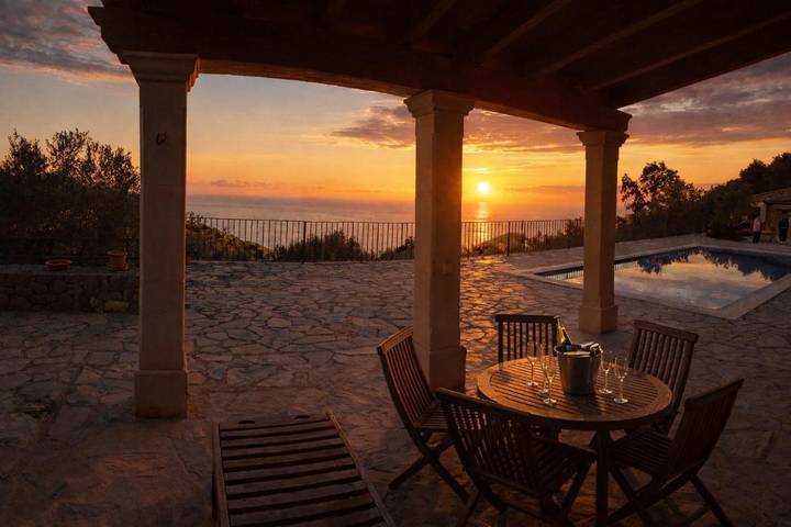 Apartamento para 8 personas, con jardín además de vistas y piscina en Valldemosa