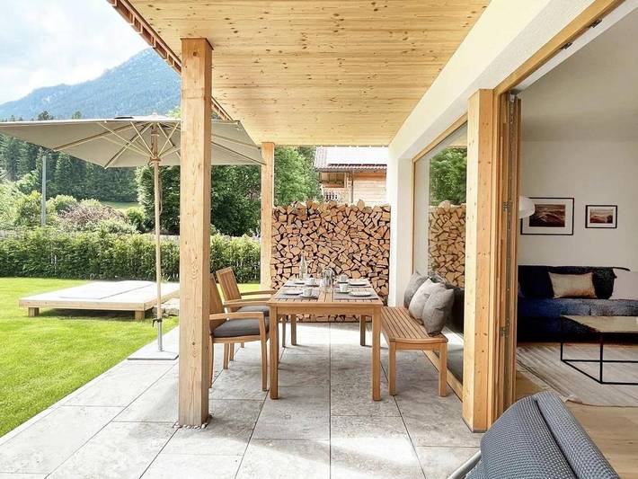 Ferienwohnung für 4 Personen, mit Garten und Sauna in den Ammergauer Alpen