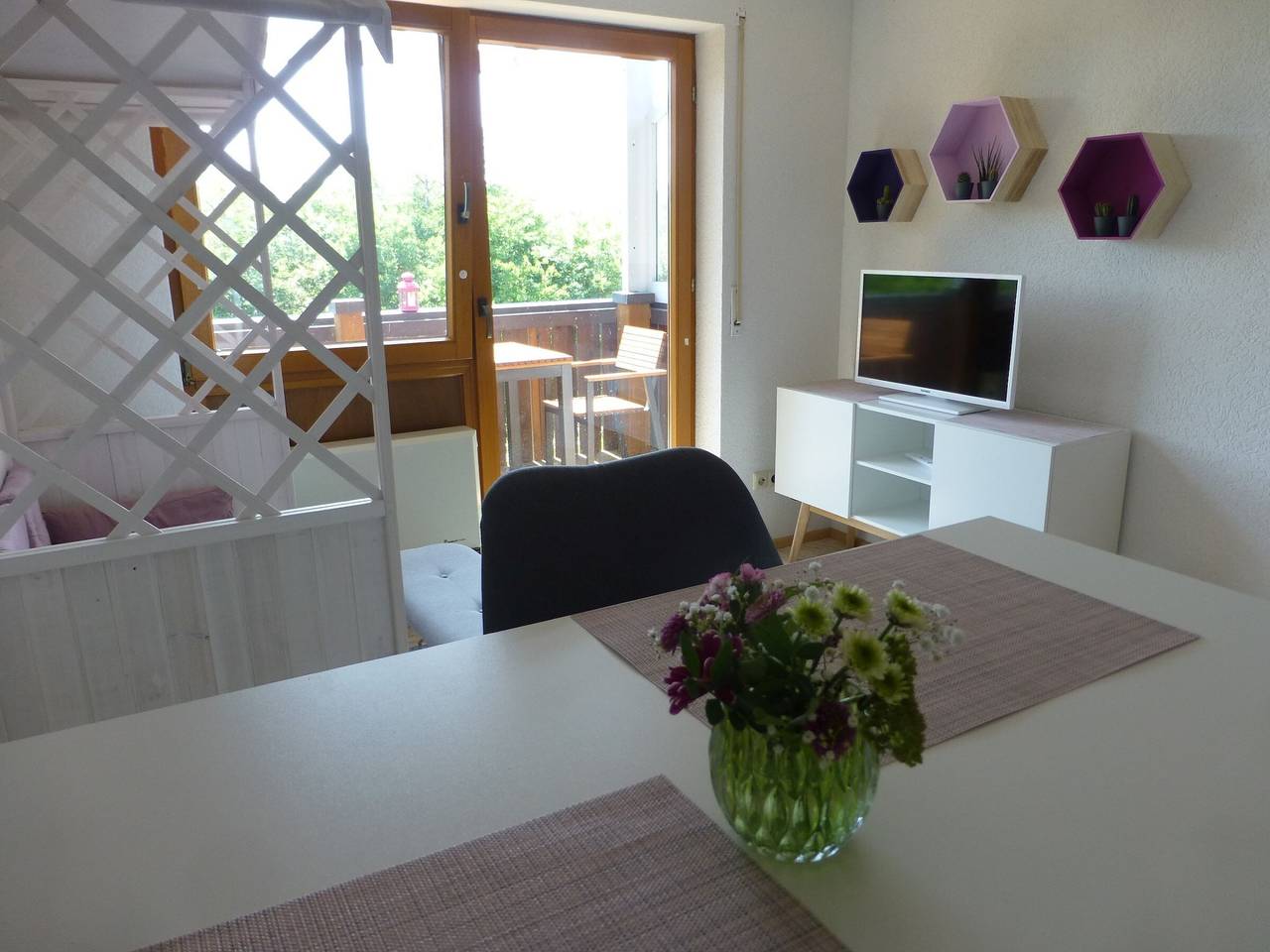 Ganze Wohnung, Ferienwohnung 'Federgeistchen, 45qm' mit Balkon und Wi-Fi in Ostrach, Region Bodensee-Oberschwaben