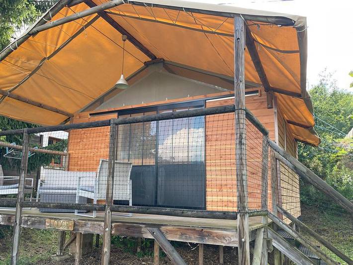 Camping la Ferme de Simondon - Safarizelt 4 personen - Ausgestattete Lodge in Plats, Tournon-sur-Rhône und Umgebung