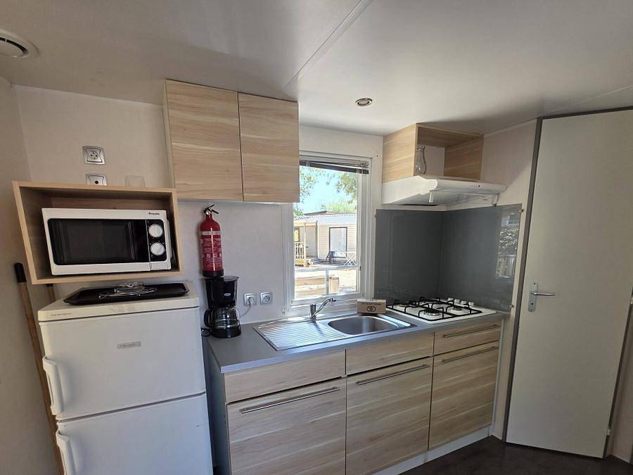 Camping Domaine de Chaussy - Mobile home 4 persons - Classic | 2 Bedrooms | 4 Pers. | Single terrace | Air conditioning in Lagorce, Ardèche