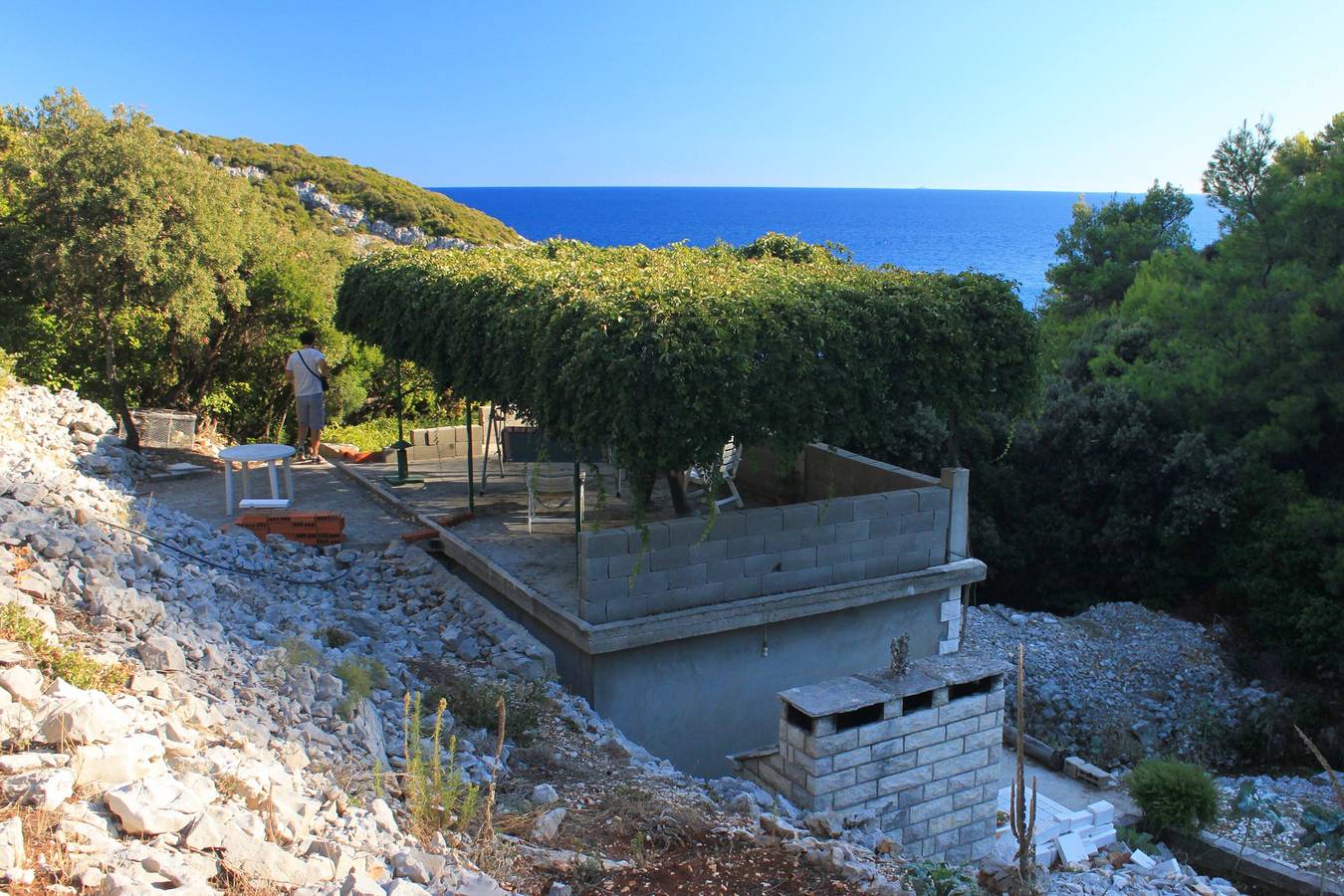 Jednosobna kuća s terasom i pogledom na more Uvala Rasohatica, Korčula K-9233 in Žrnovo, Korcula