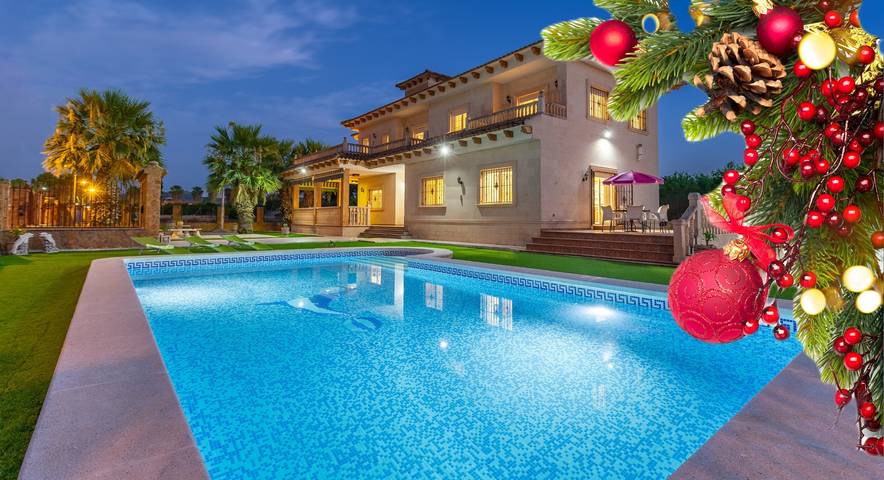 Villa pour 14 personnes, avec jardin, adapté aux familles à Orihuela