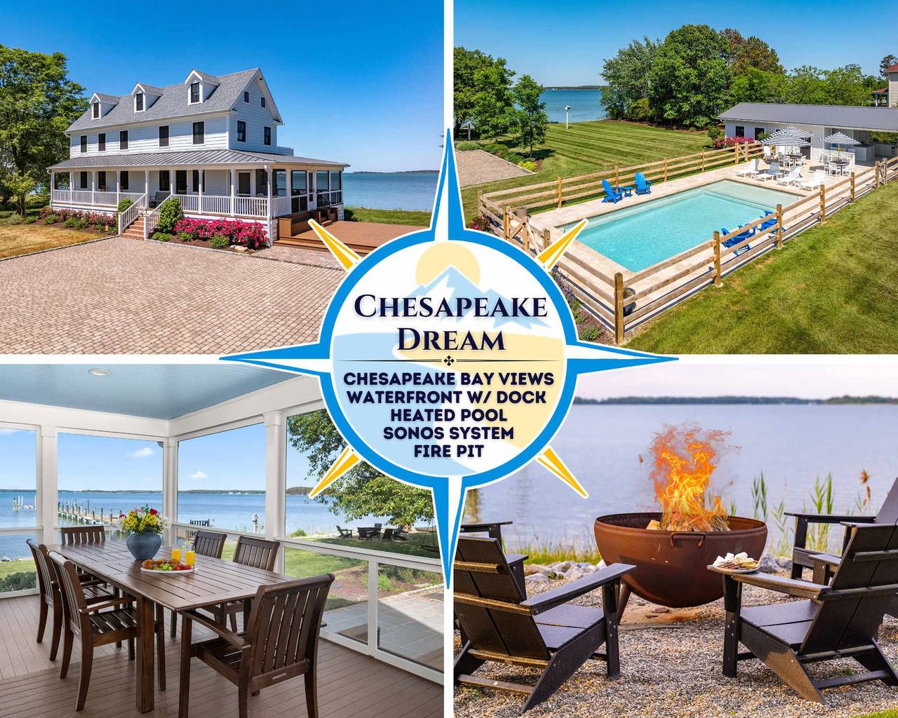 Modern Chesapeake Waterfront - Heated Pool - Dock in Chesapeake Bay