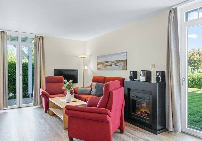 Ferienwohnung für 2 Personen, mit Terrasse und Sauna sowie Ausblick in Wremen