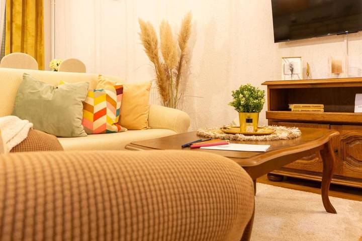 Ferienwohnung für 5 Personen, mit Garten und Ausblick