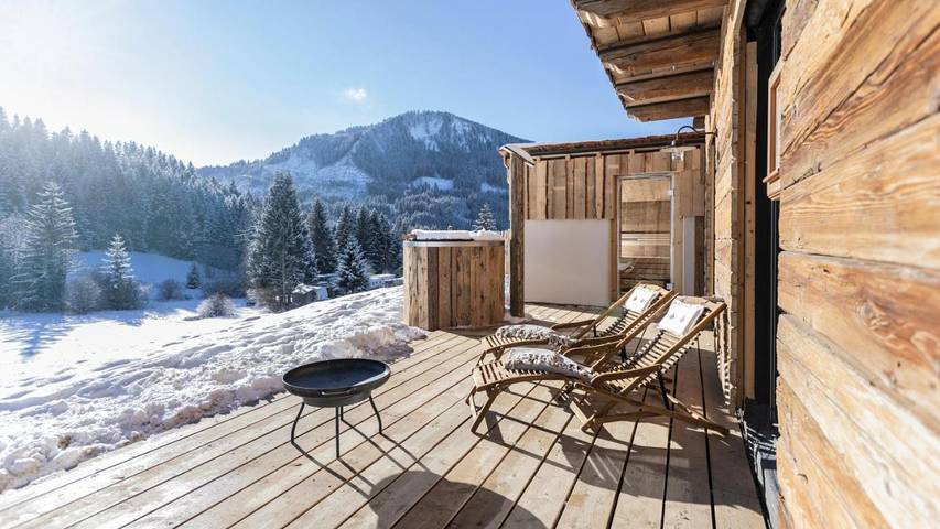 Chalet für 5 Personen, mit Garten und Sauna sowie Ausblick, mit Haustier in Jungholz