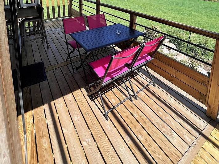 Flower Camping Provence Vallée - Mobilheim 4 personen - Wohnzimmer – 2 Schlafzimmer in Manosque, Regionaler Naturpark Luberon
