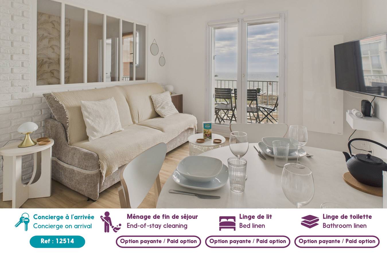 Entire apartment, Face à l'océan - Appart pour 4 avec balcon in Saint-Hilaire-de-Riez, Loire Valley