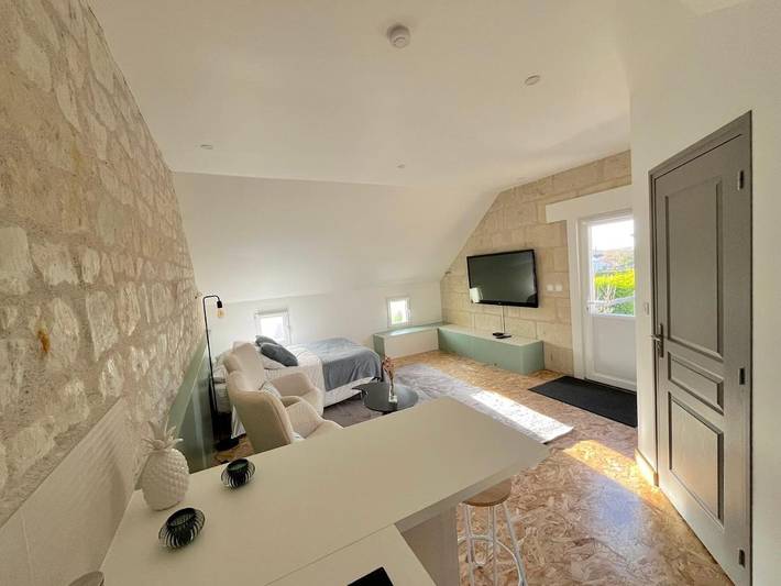 Location de vacances pour 2 personnes, avec terrasse ainsi que vue et jardin à Beaumont-en-Véron - 3