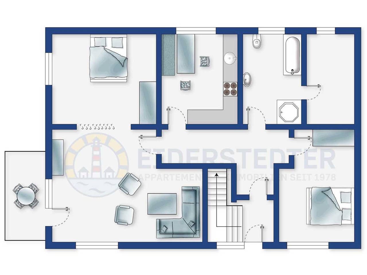 Ganze Ferienwohnung, Wohnung Eg links (Id 271) - Wohnung Eg links (Id 271) in St. Peter-Bad, St. Peter-Ording