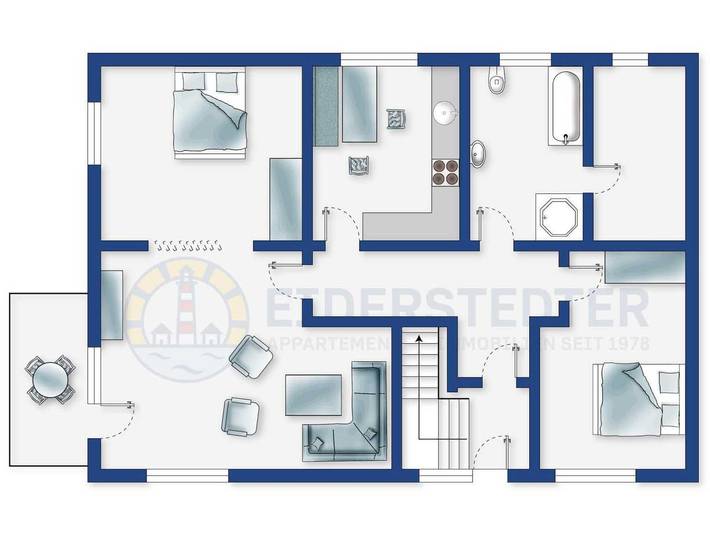 Ganze Ferienwohnung, Wohnung Eg links in St. Peter-Bad, St. Peter-Ording