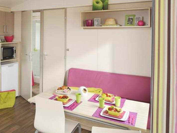 Flower Camping Vitamin - Mobilheim 4 personen - Comfort 25m² (2 Zimmer) + Tv + Integrierte Terrasse - Anreise Sonntag in Saint-Aubin-sur-Scie, Dieppe und Umgebung